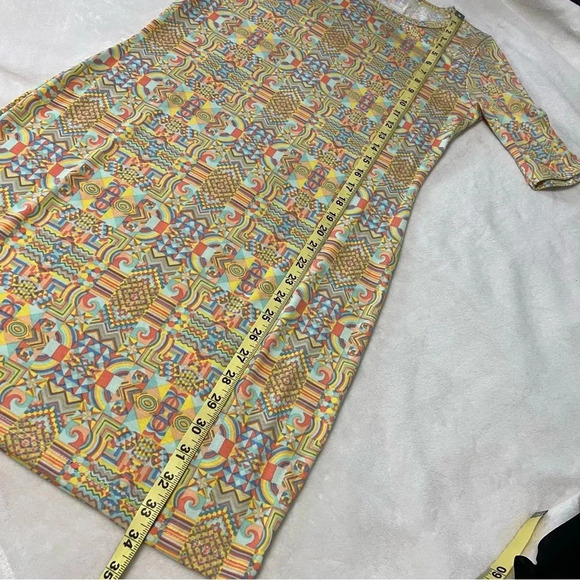 LulaRoe Womens Shirt Dress Small Geo Multi Fitted Boho Tribal Stretchy Summer - Picture 14 of 17